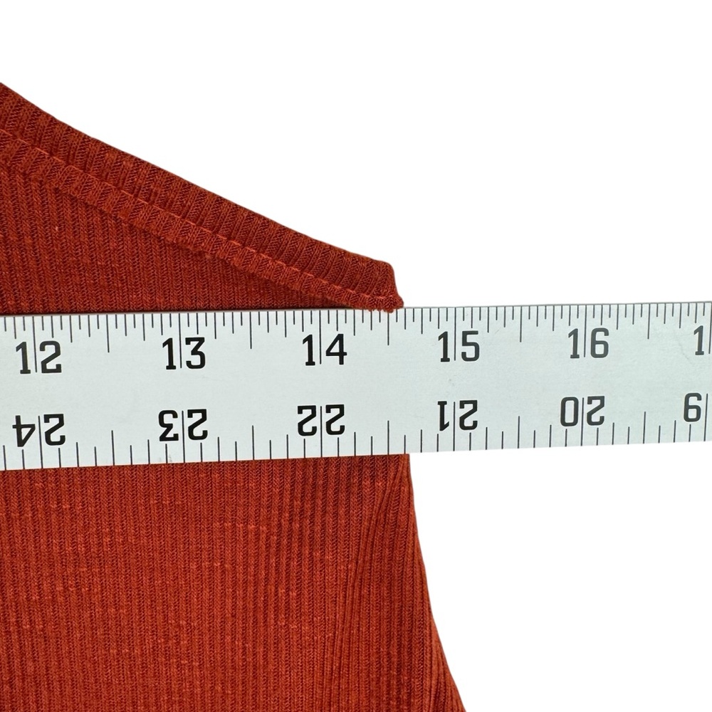 Free People Burnt Orange Relaxed Fit Ribbed Tank Top Sz XS Stretch Lightweight - Picture 5 of 7